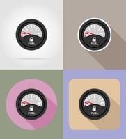 fuel level indicator flat icons vector illustration