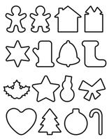 christmas objects line icons vector illustration