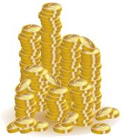 gold coins vector