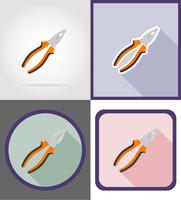 pliers repair and building tools flat icons vector illustration