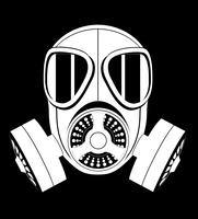 icono de máscara de gas ilustración vectorial blanco y negro vector