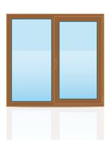 brown plastic transparent window view indoors vector illustration