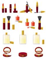 set icons cosmetics vector illustration