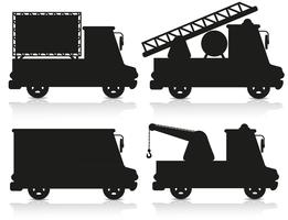 car icon set black silhouette vector illustration