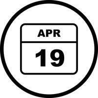 April 19th Date on a Single Day Calendar vector