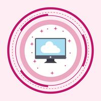 Connected to Cloud Icon Design vector