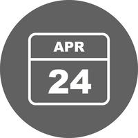 24 de abril Fecha en un calendario de un solo día vector