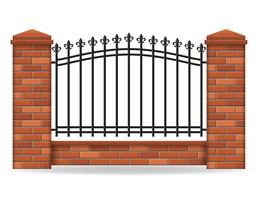 brick fence vector illustration