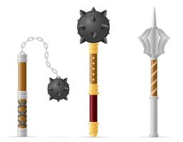 battle mace medieval stock vector illustration