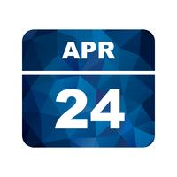 April 24th Date on a Single Day Calendar vector