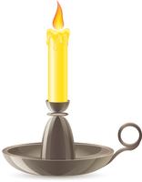 conflagrant candle is in a candlestick vector