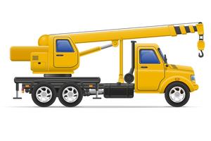 cargo truck with crane for lifting goods vector illustration