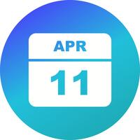 April 11th Date on a Single Day Calendar vector