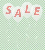 transparent white balloons with the inscription sale vector illustration