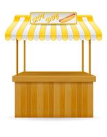 street food stall hotdog vector illustration