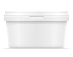 white plastic container for ice cream or dessert vector illustration