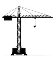 building crane black silhouette outline vector illustration