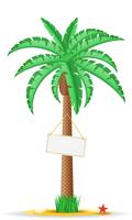 palm tree with a sign vector illustration