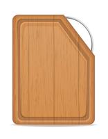 wooden cutting board with metal handle vector illustration