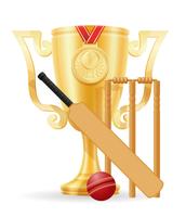 Copa de cricket ganador oro stock vector ilustración