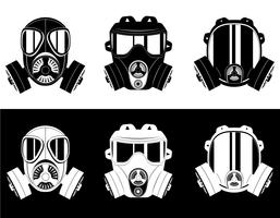 icons gas mask black and white vector illustration