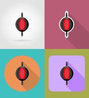 punching bag for boxing flat icons vector illustration