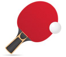 Raqueta y pelota para tenis de mesa ping pong ilustración vectorial