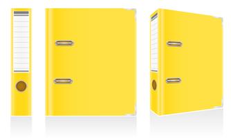 folder yellow binder metal rings for office vector illustration