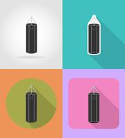 punching bag for boxing flat icons vector illustration