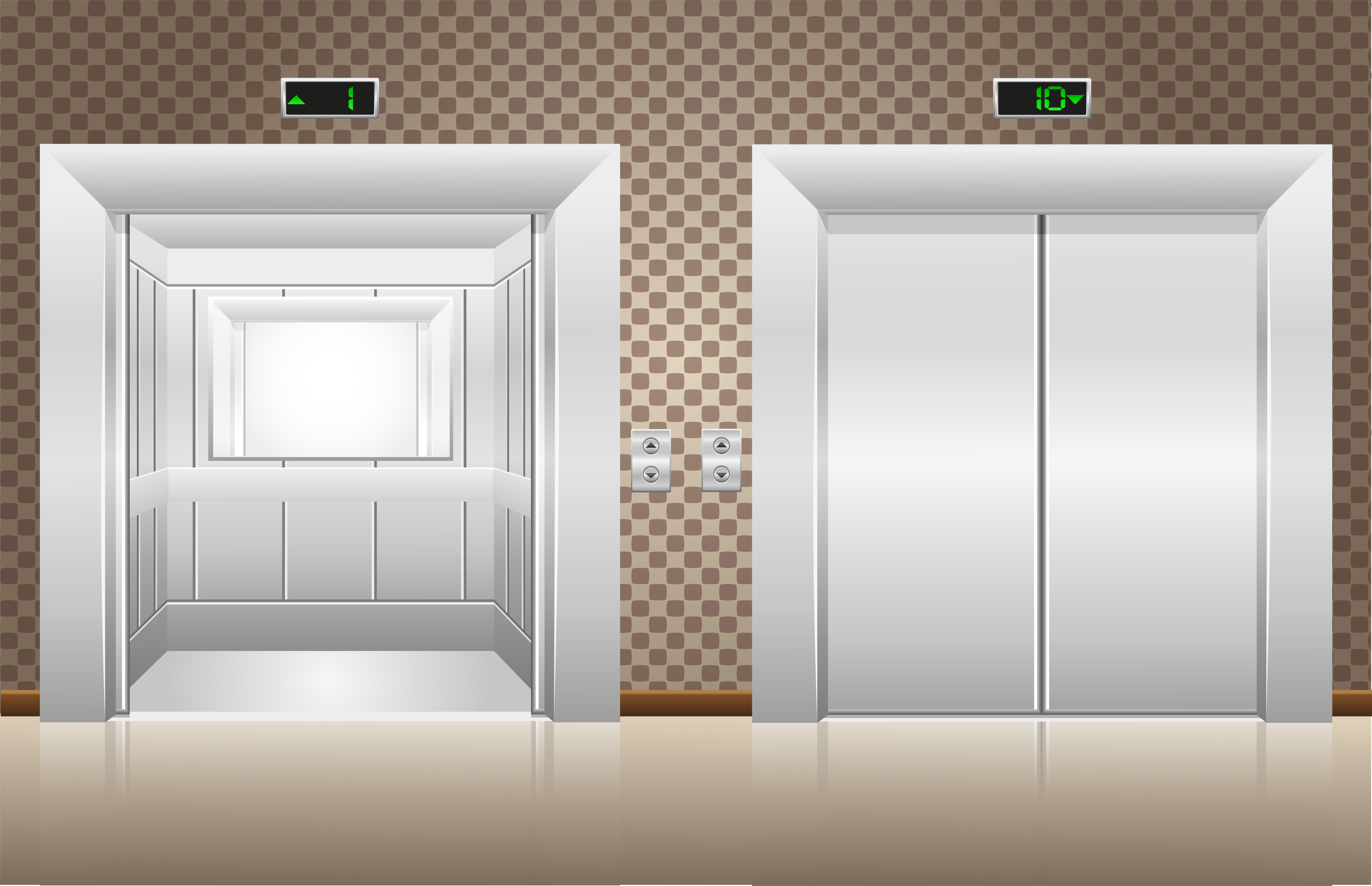 Two Elevator Doors Open And Closed Download Free Vectors