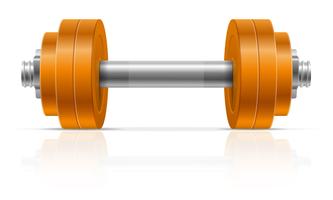 metal dumbbell for muscle building in gym vector illustration