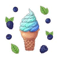 Set of Ice cream cone vector illustration