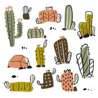 diseño de colección de vectores de cactus