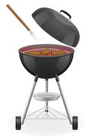 outdoor grill for a barbecue with grilled steak vector illustration