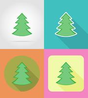 christmas and new year flat icons vector illustration