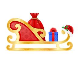 christmas sledges santa claus vector illustration