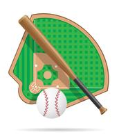 Ilustración de vector de campo de béisbol