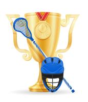 Copa de lacrosse ganador oro stock vector ilustración