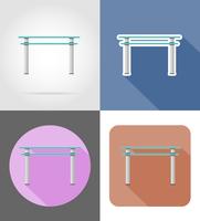 mesa muebles conjunto iconos planos vector illustration