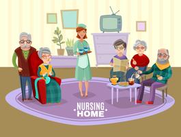 Nursing Old People Illustration vector