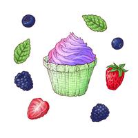 Conjunto de ilustración de vector de cono de helado