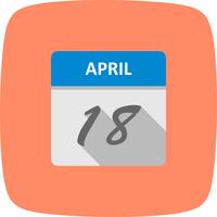 April 18th Date on a Single Day Calendar vector