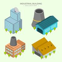 Flat Detail Industrial Building Vector Collection 