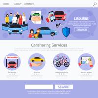 Carsharing Service Web Template Layout vector