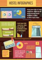 Hostel Infographics Flat Template vector