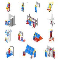 Electrician Icons Set vector