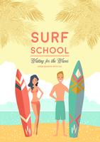 Cartel de la escuela de surf vector