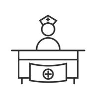 Hospital reception Line Black Icon vector