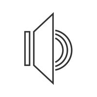 Icono de audio en línea negro vector
