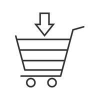 Icono de línea de compras negro vector